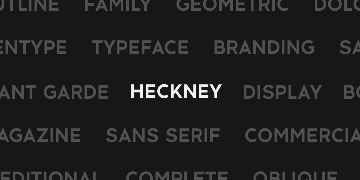 Пример шрифта Heckney 45 News